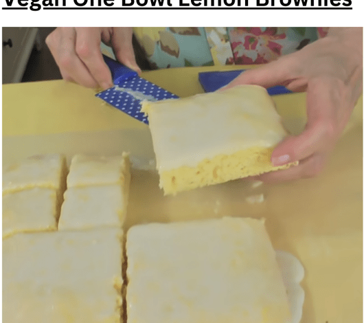 Vegan One Bowl Lemon Brownies