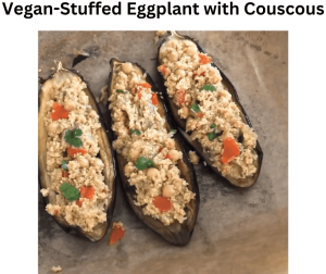 Vegan-Stuffed Eggplant with Couscous